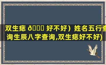 双生痣 🍀 好不好）姓名五行查询生辰八字查询,双生痣好不好)姓名五行查询生辰八字查询